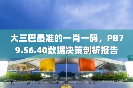 大三巴最準(zhǔn)的一肖一碼，PB79.56.40數(shù)據(jù)決策剖析報(bào)告