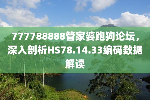 777788888管家婆跑狗論壇，深入剖析HS78.14.33編碼數(shù)據(jù)解讀