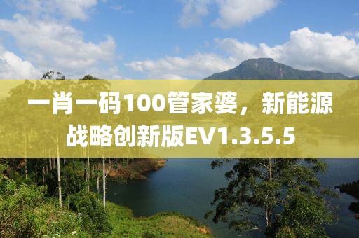 一肖一碼100管家婆，新能源戰(zhàn)略創(chuàng)新版EV1.3.5.5