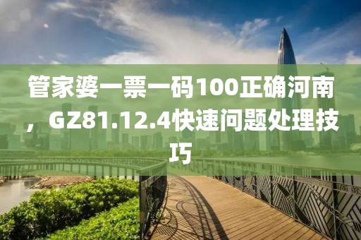 管家婆一票一碼100正確河南，GZ81.12.4快速問題處理技巧