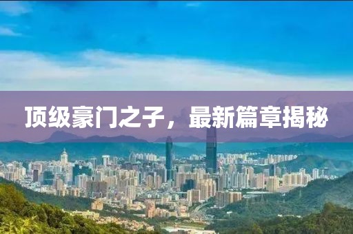 頂級(jí)豪門之子，最新篇章揭秘
