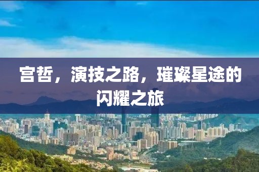 宮哲，演技之路，璀璨星途的閃耀之旅